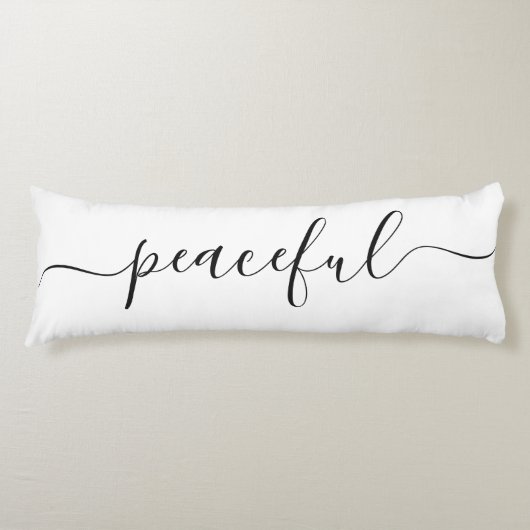 Peaceful Sleep White Black Elegant Script Lichaamskussen (Voorkant)