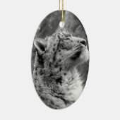 Peaceful Snow Leopard Keramisch Ornament (Rechts)