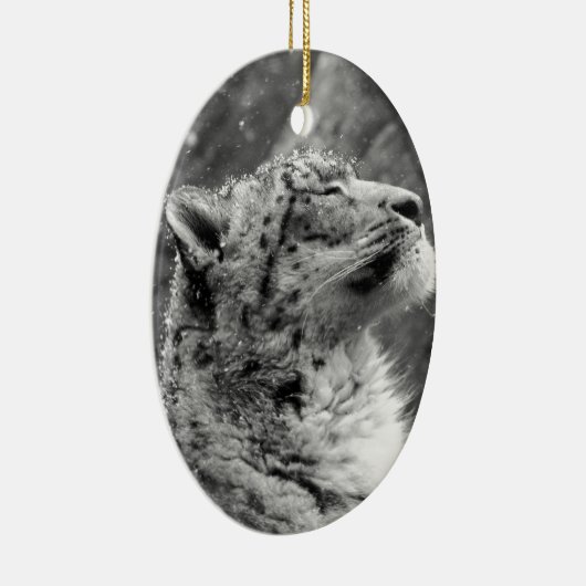Peaceful Snow Leopard Keramisch Ornament (Rechts)