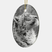 Peaceful Snow Leopard Keramisch Ornament (Links)