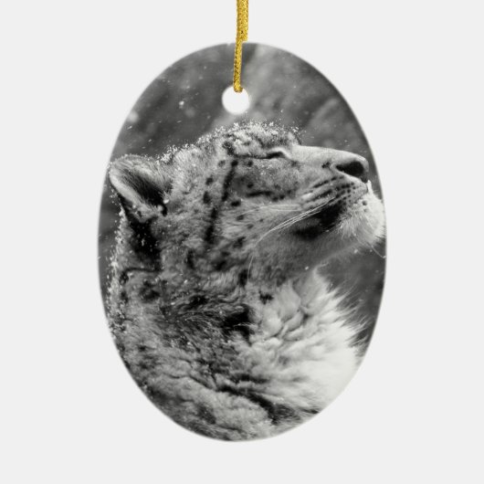 Peaceful Snow Leopard Keramisch Ornament (Voorkant)