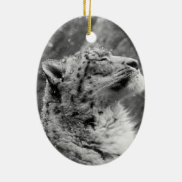 Peaceful Snow Leopard Keramisch Ornament
