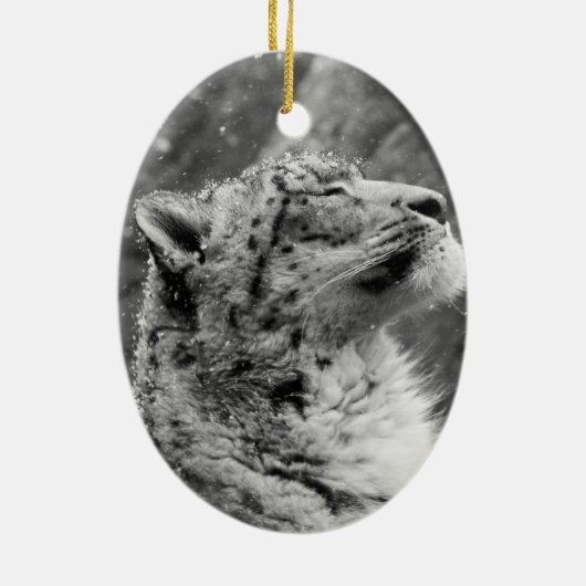 Peaceful Snow Leopard Keramisch Ornament (Achterkant)