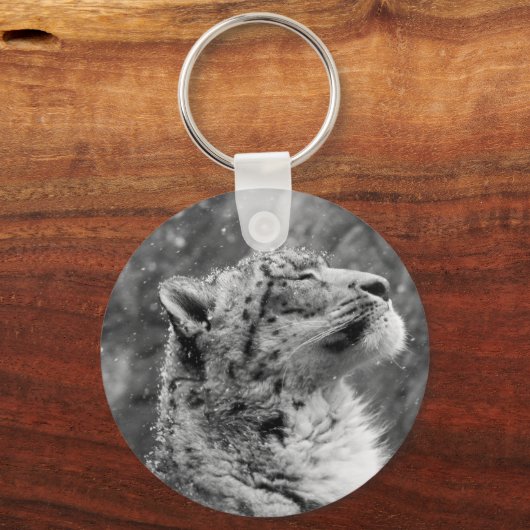 Peaceful Snow Leopard Sleutelhanger (Voorkant)