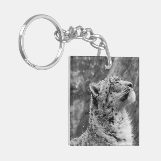 Peaceful Snow Leopard Sleutelhanger (Voorkant Links)