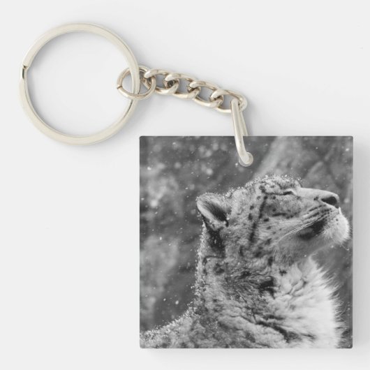 Peaceful Snow Leopard Sleutelhanger (Voorkant)