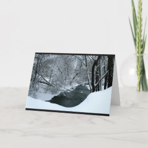 Peaceful Snowy River Scene denkend aan jou Kaart