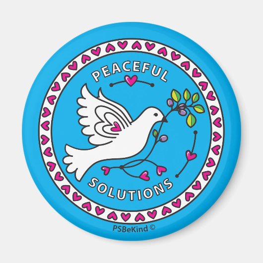 Peaceful Solutions 1_Round Magnet 2,25-inch (Voorkant)