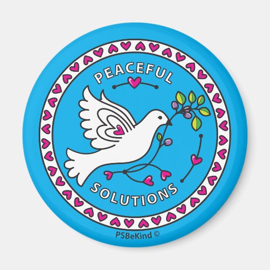 Peaceful Solutions 1_Round Magnet 2,25-inch (Voorkant)