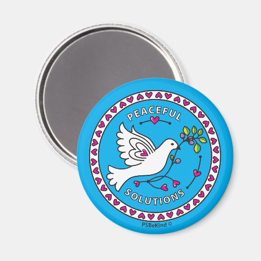 Peaceful Solutions 1_Round Magnet 2,25-inch (Voorkant / Achterkant)