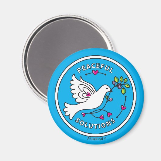 Peaceful Solutions 2_Round Magnet 2,25-inch (Voorkant / Achterkant)