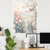 peaceful spring digital wall art for home decor poster (Thuiskantoor)