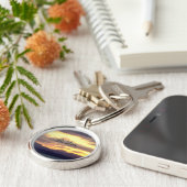 Peaceful Sunset | Aangepaste tekst Sleutelhanger (Zijkant)