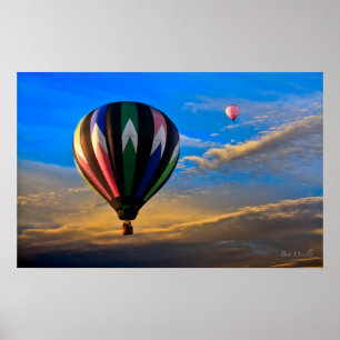 Peaceful Sunset Hot Air-ballonnen Poster