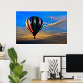 Peaceful Sunset Hot Air-ballonnen Poster (Thuiskantoor)