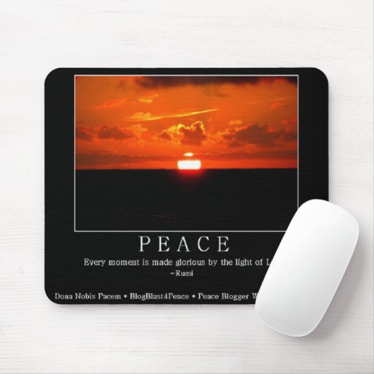 Peaceful Sunset Mousepad met Rumi Quote Muismat (Met muis)