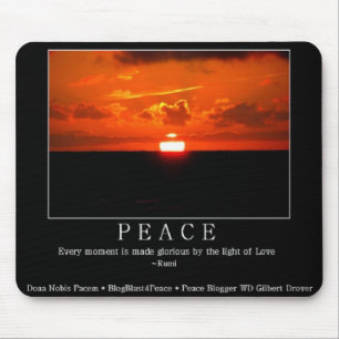 Peaceful Sunset Mousepad met Rumi Quote Muismat
