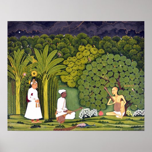 Peaceful "Swami Haridasa" Painting Poster (Voorkant)