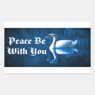 Peaceful Swan Rechthoekige Sticker