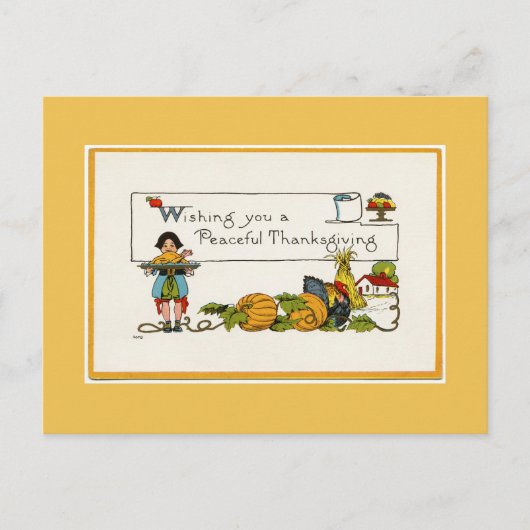 Peaceful Thanksgiving Gold Briefkaart (Voorkant)