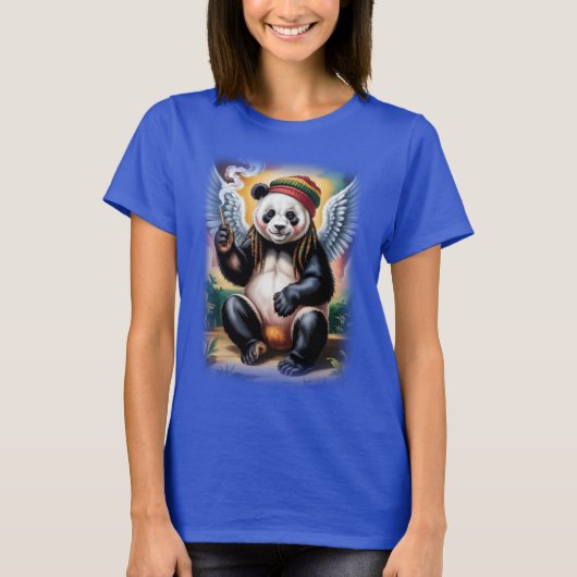 Peaceful time for this Jamaican Angel Panda on a T-shirt (Voorkant)