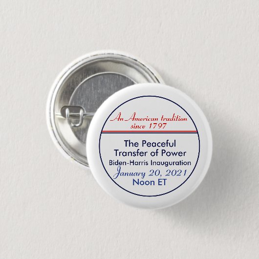 Peaceful Transfer of Power Inauguration Nieuwjaar Ronde Button 3,2 Cm (Voorkant /achterkant)