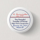 Peaceful Transfer of Power Inauguration Nieuwjaar Ronde Button 3,2 Cm (Voorkant)