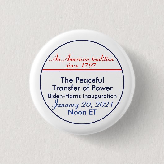 Peaceful Transfer of Power Inauguration Nieuwjaar Ronde Button 3,2 Cm (Voorkant)