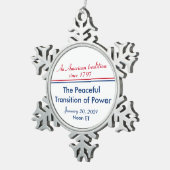 Peaceful Transition of Power Inauguration American Tin Sneeuwvlok Ornament (Rechts)