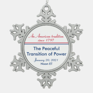 Peaceful Transition of Power Inauguration American Tin Sneeuwvlok Ornament