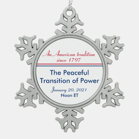 Peaceful Transition of Power Inauguration American Tin Sneeuwvlok Ornament (Voorkant)