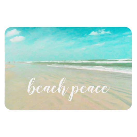 Peaceful Turquoise Sky Beach Seascape Magneet (Horizontaal)
