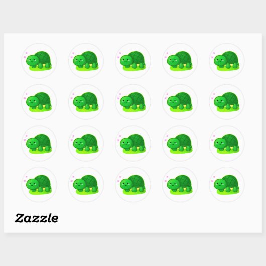 Peaceful Turtle Ronde Sticker (Vel)