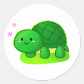 Peaceful Turtle Ronde Sticker (Voorkant)