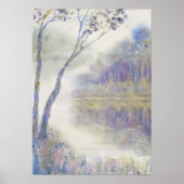 Peaceful Waterverf Landscape Poster (Voorkant)