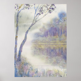 Peaceful Waterverf Landscape Poster