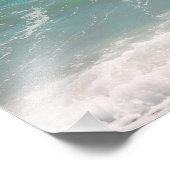 Peaceful Waves Blue Green Zee Beach Photography Foto Afdruk (Hoek)