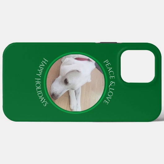 Peaceful White Dog Red Collar Kerstmis Case-Mate iPhone Case (Achterkant (horizontaal))