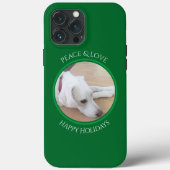 Peaceful White Dog Red Collar Kerstmis Case-Mate iPhone Case (Achterkant)