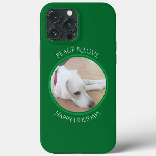 Peaceful White Dog Red Collar Kerstmis Case-Mate iPhone Case