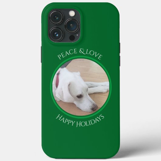 Peaceful White Dog Red Collar Kerstmis Case-Mate iPhone Case (Achterkant)