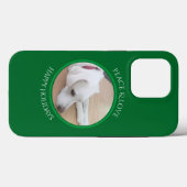 Peaceful White Dog Red Collar Kerstmis Hoesje Mate (Achterkant (horizontaal))