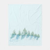 Peaceful Winter Forest Snow Waterverf Drawing Fleece Deken (Voorkant)