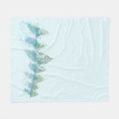 Peaceful Winter Forest Snow Waterverf Drawing Fleece Deken (Voorkant (Horizontaal))