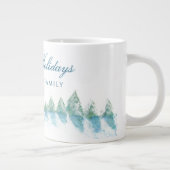 Peaceful Winter Forest Tree Waterverf Kerstmis Grote Koffiekop (Rechts)