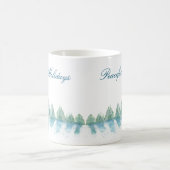 Peaceful Winter Forest Tree Waterverf Kerstmis Koffiemok (Center)