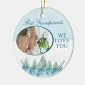 Peaceful Winter Forest Waterverf: Kerstmis Keramisch Ornament (Links)