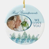 Peaceful Winter Forest Waterverf: Kerstmis Keramisch Ornament (Achterkant)