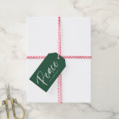Peaceful Winter Green Holiday Cadeaulabel (Met Touw)