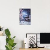 Peaceful Winter Night at the Temple Poster (Thuiskantoor)